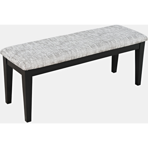 Urban Icon 45" Dining Bench in Black Wood & Grey Fabric